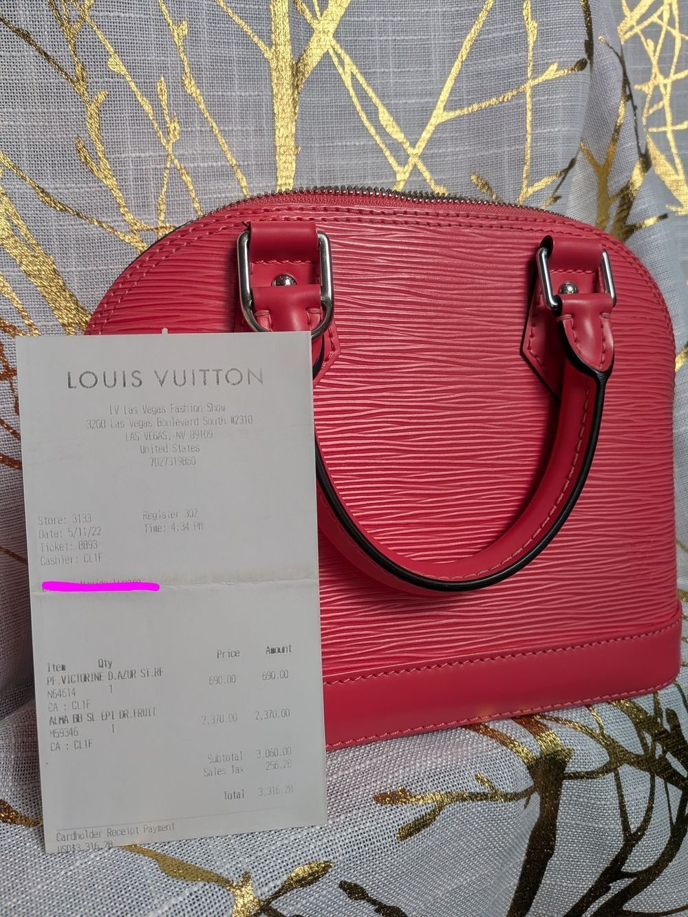 Louis Vuitton Pink Epi Alma BB Satchel with Branded Jacquard Strap - Picture 2 of 11